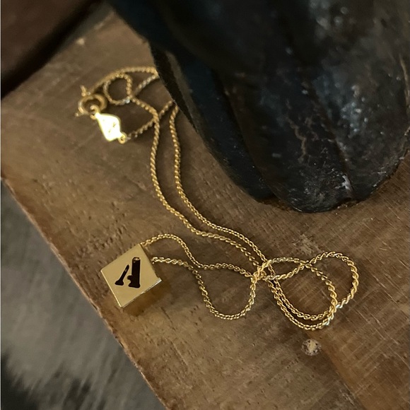 Biagi Gold Tone Open Cut Letter A Initial Necklace - Picture 2 of 6